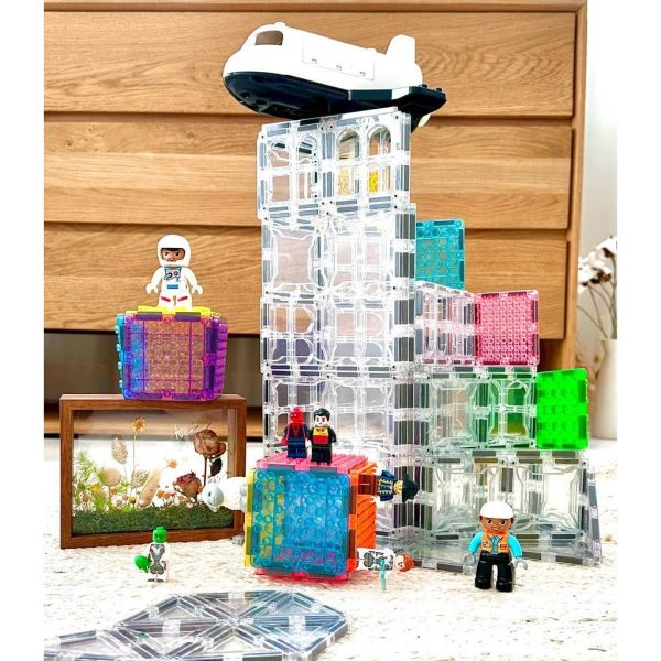 SparksMag Transparent 104 Pcs Petite Magnetic Tiles Set Online Sale