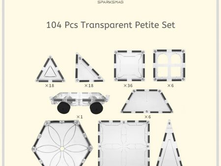 SparksMag Transparent 104 Pcs Petite Magnetic Tiles Set Online Sale