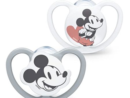 NUK Mickey SPACE Silicone Soother Twin Pack (Assorted Designs) For Cheap