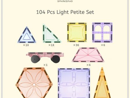 SparksMag Light 104 Pcs Petite Magnetic Tiles Set Discount