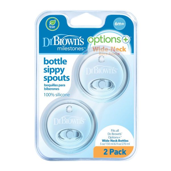 Dr. Brown’s Options+ Wide-Neck Bottle Sippy Spout (Twin Pack) Fashion